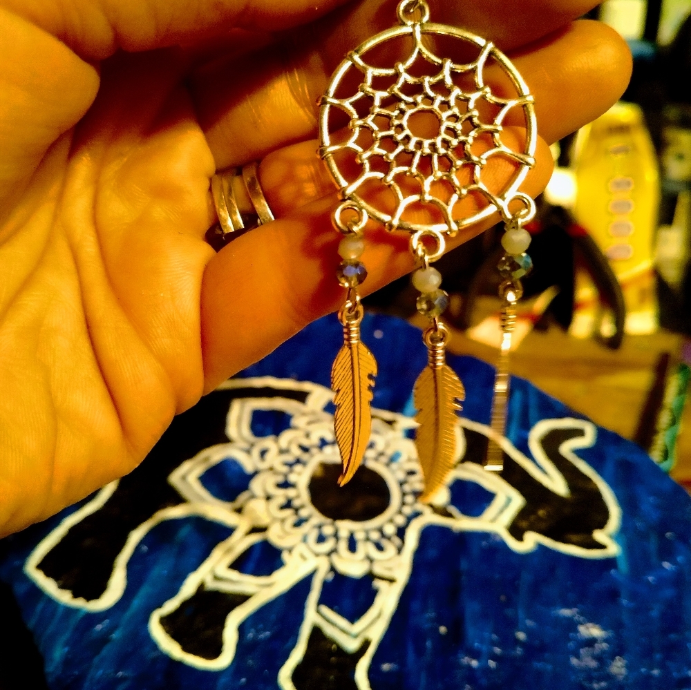 Handmade dream catcher earrings